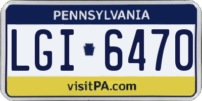PA license plate LGI6470