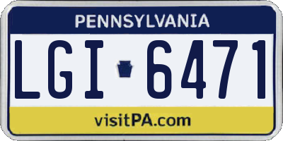 PA license plate LGI6471