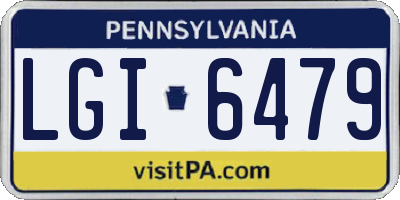 PA license plate LGI6479