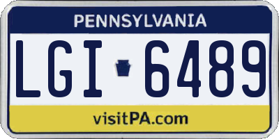 PA license plate LGI6489