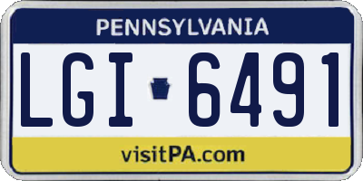 PA license plate LGI6491