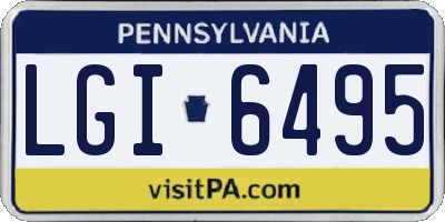 PA license plate LGI6495