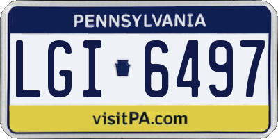 PA license plate LGI6497