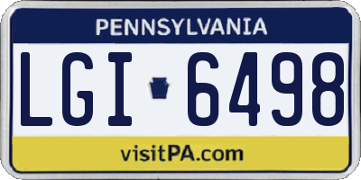 PA license plate LGI6498