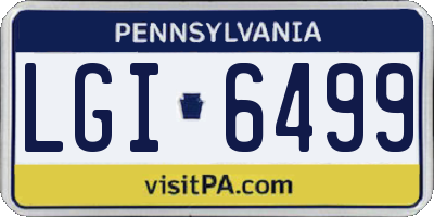 PA license plate LGI6499