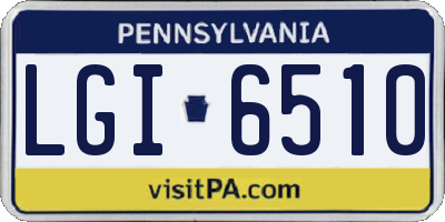 PA license plate LGI6510