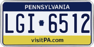 PA license plate LGI6512