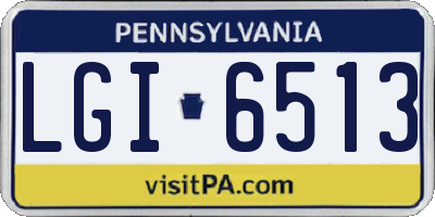 PA license plate LGI6513