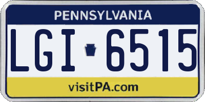 PA license plate LGI6515