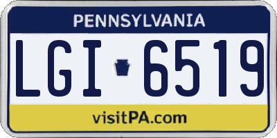 PA license plate LGI6519
