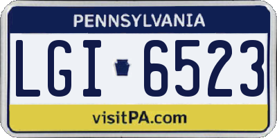 PA license plate LGI6523