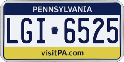 PA license plate LGI6525