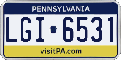 PA license plate LGI6531