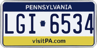 PA license plate LGI6534
