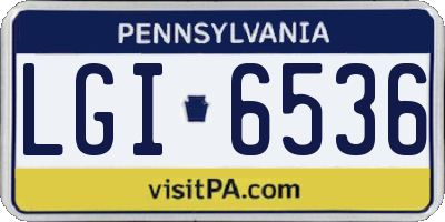 PA license plate LGI6536