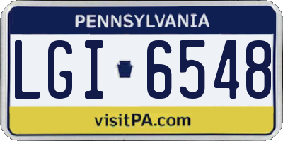 PA license plate LGI6548