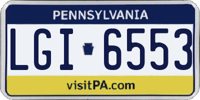 PA license plate LGI6553