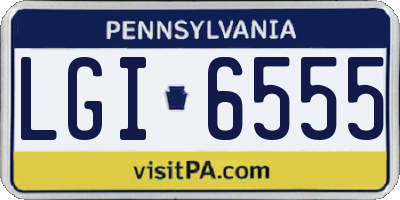 PA license plate LGI6555