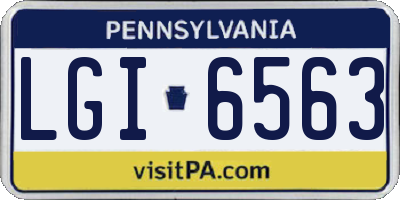 PA license plate LGI6563