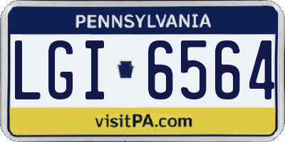 PA license plate LGI6564