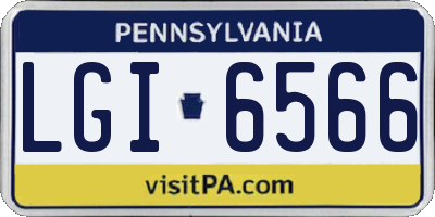 PA license plate LGI6566