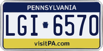 PA license plate LGI6570