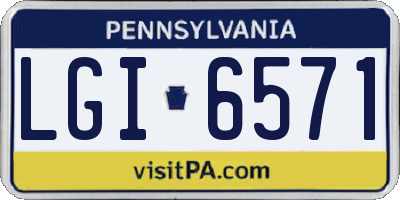PA license plate LGI6571