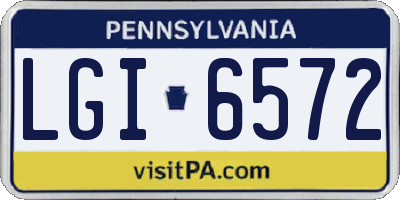 PA license plate LGI6572