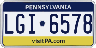 PA license plate LGI6578