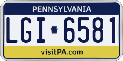 PA license plate LGI6581