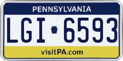 PA license plate LGI6593