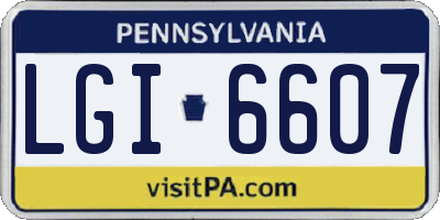 PA license plate LGI6607