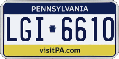 PA license plate LGI6610