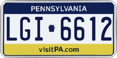 PA license plate LGI6612