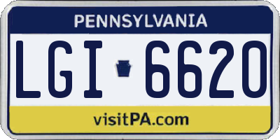 PA license plate LGI6620