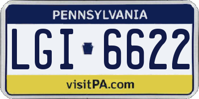 PA license plate LGI6622