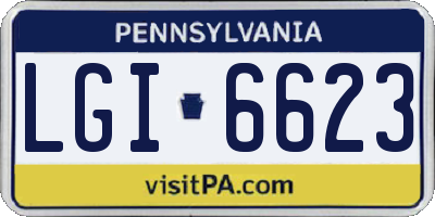 PA license plate LGI6623