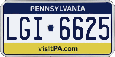 PA license plate LGI6625