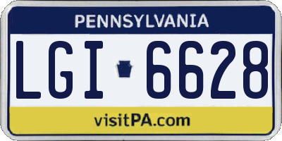 PA license plate LGI6628
