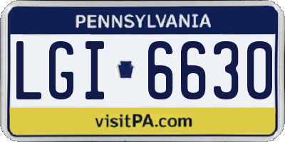 PA license plate LGI6630