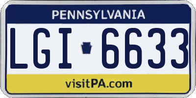 PA license plate LGI6633