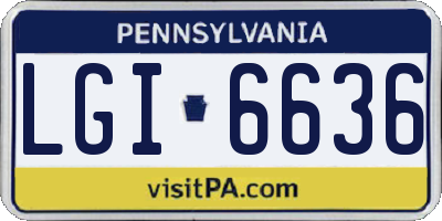PA license plate LGI6636