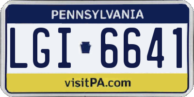 PA license plate LGI6641