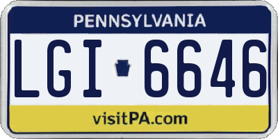 PA license plate LGI6646