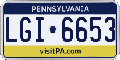 PA license plate LGI6653