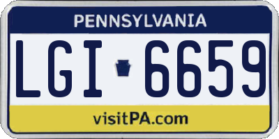 PA license plate LGI6659