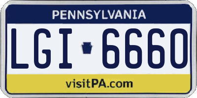 PA license plate LGI6660