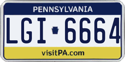 PA license plate LGI6664