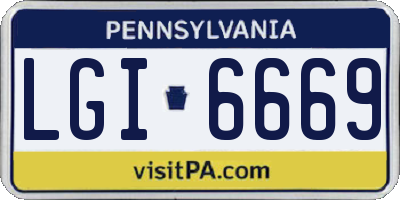 PA license plate LGI6669