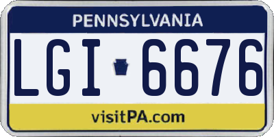 PA license plate LGI6676